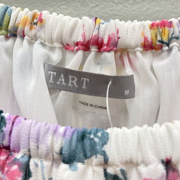 Tart Collections Cole Top Size Medium Off Shoulder Pleated Flowy Floral NWT $178 - Picture 8 of 10